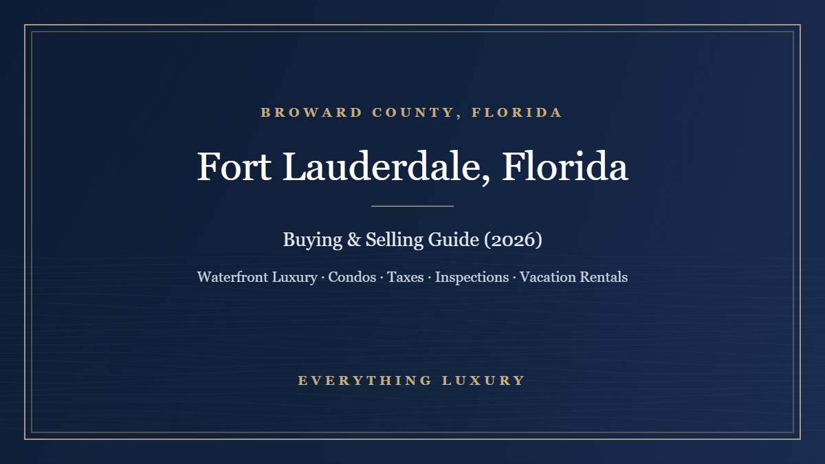 Fort Lauderdale, FL Guide: Waterfront Luxury, Condos, Taxes, Inspections and Vacation Rentals