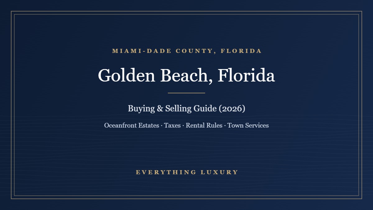 Golden Beach, FL Guide: Oceanfront Estates, Taxes, Rental Rules and Town Services