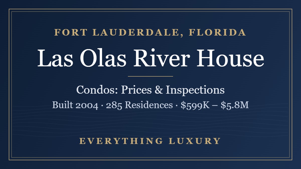 Las Olas River House Fort Lauderdale Condos: Prices, Inspections & SIRS