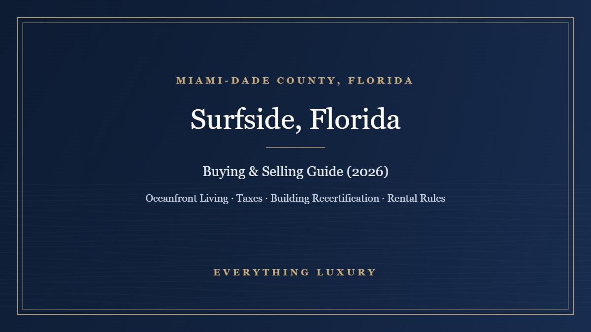 Surfside, FL Guide: Oceanfront Living, Taxes, Building Recertification and Rental Rules