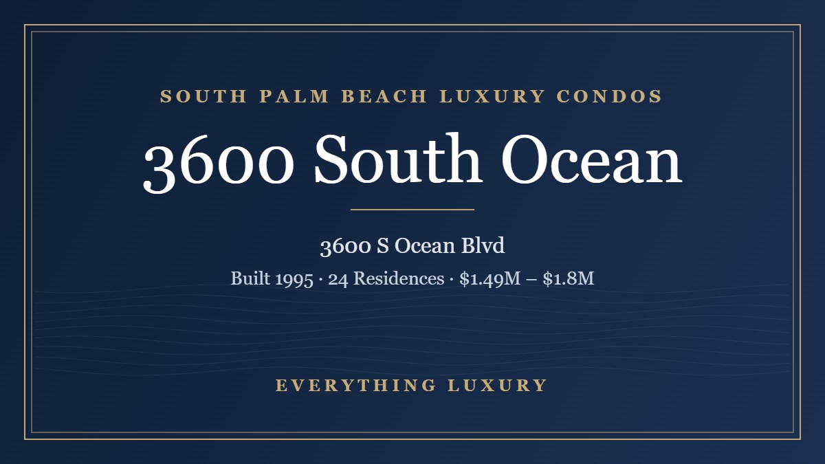 Thirty Six Hundred South Ocean South Palm Beach Condos: Prices, Milestone Inspection & SIRS